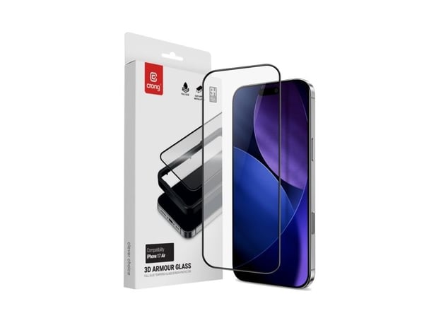 Crong 3D Armour Glass, Apple, iPhone Air, Suolaveden kestävä, Naarmuuntumisenkestävä, Putoamisenkestävä, 1 kpl