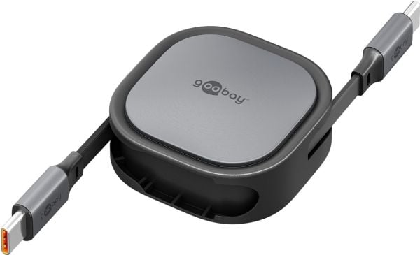 Goobay 77424, 1 m, USB C, USB C, USB 2.0, 0,48 Gbit/s, Svart, Sølv