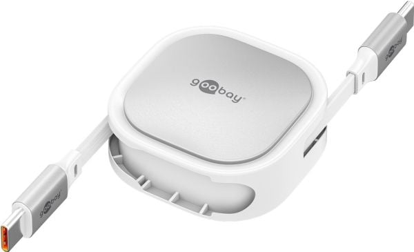 Goobay 77425, 1 m, USB C, USB C, USB 2.0, 0,48 Gbit/s, Sølv, Hvit