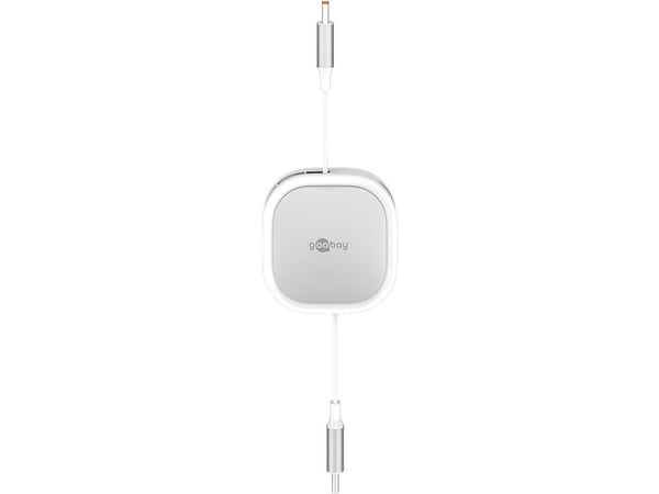 Goobay 77425, 1 m, USB C, USB C, USB 2.0, 0,48 Gbit/s, Sølv, Hvit