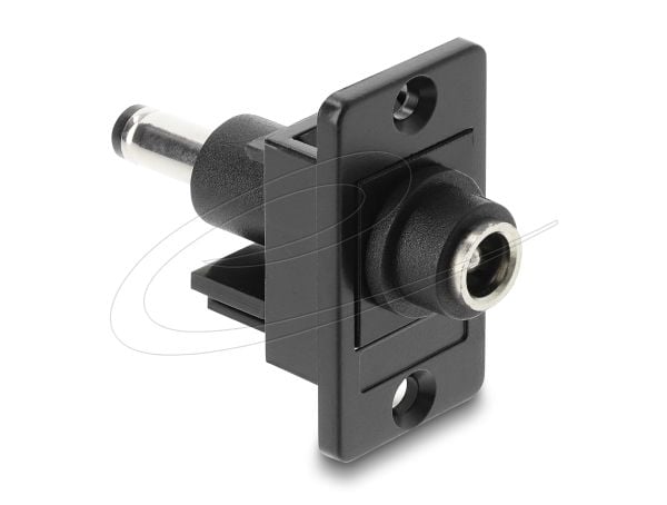 Delock - Monteringsplate - strøm DC-kontakt 5,5 mm (ID: 2,5 mm) - svart