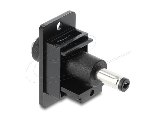 Delock - Monteringsplate - strøm DC-kontakt 5,5 mm (ID: 2,5 mm) - svart