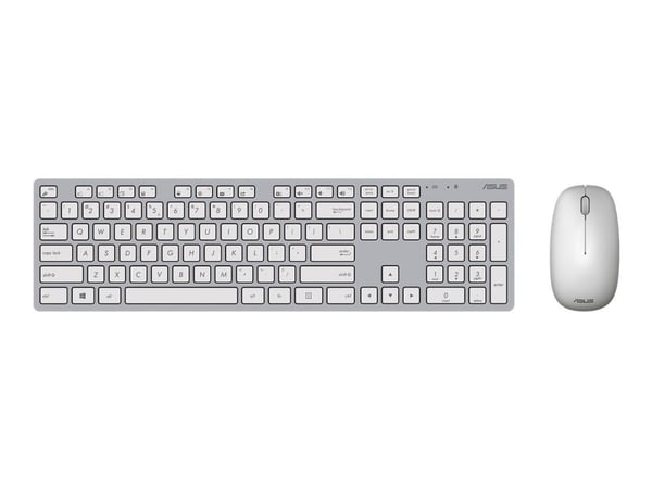 ASUS W5000 - Tastatur- og mussett - 100% - trådløs - 2.4 GHz - QWERTY - hvit