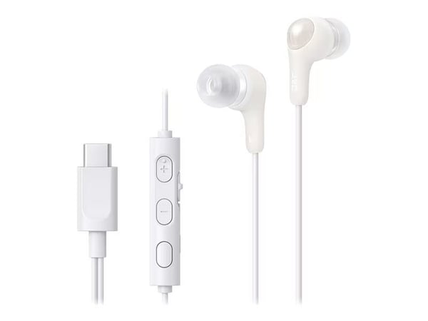 JVC HA-FR9UC - Gumy Connect - ørepropper med mikrofon - i øret - kablet - USB-C - hvit