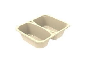 Bakke 2-rum 2227-2I 227x178x60 mm 850/640 ml CPET Creme,288 stk/krt