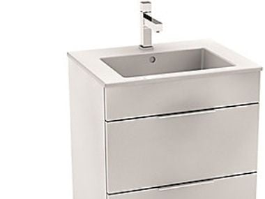 LAUFEN Jika Cube möbelpaket H607 x B550 x D430 mm (2 lådor, svarta handtag, softclose)