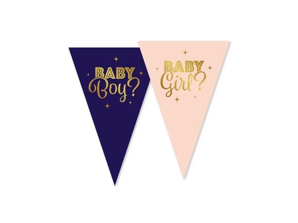 Gender reveal - Boy or Girl vimpelgirlang, 10 m