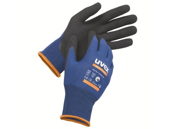 Uvex 60035, Fabrikkhansker, Antrasitt, Blå, Voksen, Unisex, Beskyttelse mot elektrostatisk utladning (ESD), 1 stykker