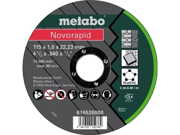 Metabo 616526000 skjæreskive 115 mm, 22,23 mm, 25 stk