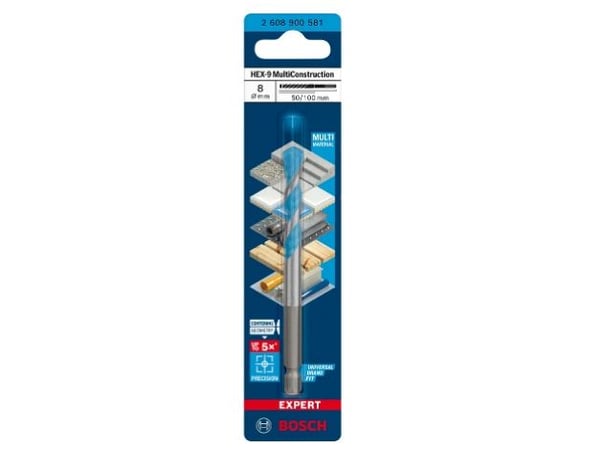Bosch 2 608 900 581, Rotasjons hammer, Hammer drill bit, 8 mm, 100 mm, Betong, Stein, 5 cm