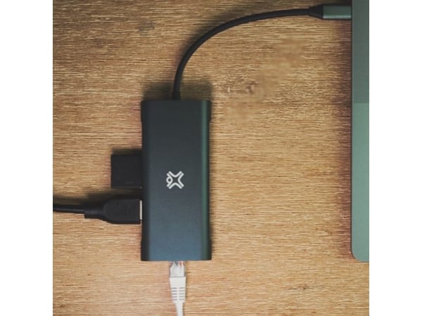 XtremeMac XWH-HUB8-13, USB Type-C, HDMI, RJ-45, USB Type-C, MiniSD, SDHC, SDXC, 40000 Mbit/s, Grå, 1 stykker