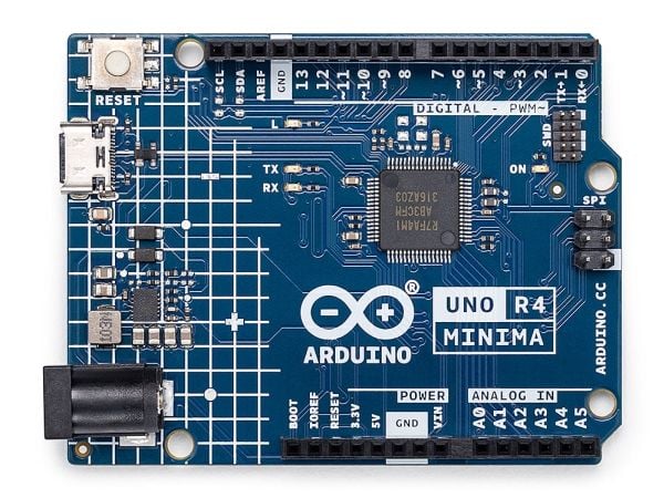 Arduino UNO R4 Minima, 48 MHz, ATmega328, 16 MHz, 0,032 MB, 0,256 MB, Arduino