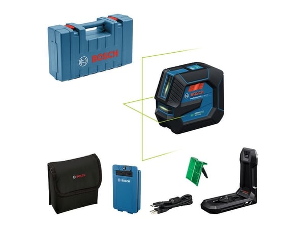 Bosch GLL 20-22 G, 20 m, 0,3 mm/m, 4°, 4 s, Horisontal/vertikal, Grønn
