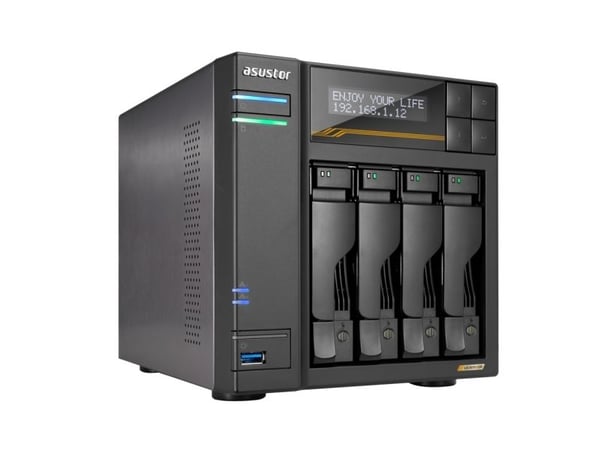 ASUSTOR Lockerstor 4 Gen3 - NAS-server - 4 brønner - SATA 6Gb/s / PCIe 4.0 x4 (NVMe) - RAID JBOD, 0, 1, 5, 6, 10 - RAM 16 GB - Gigabit Ethernet / 2...