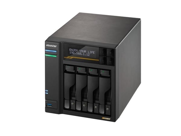 ASUSTOR Lockerstor 4 Gen3 - NAS-server - 4 brønner - SATA 6Gb/s / PCIe 4.0 x4 (NVMe) - RAID JBOD, 0, 1, 5, 6, 10 - RAM 16 GB - Gigabit Ethernet / 2...