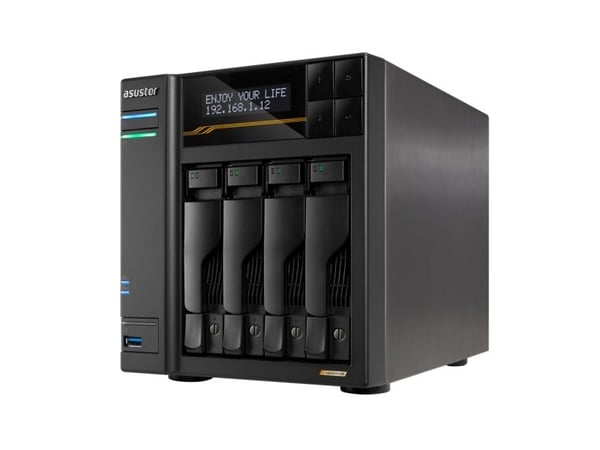 ASUSTOR Lockerstor 4 Gen3 - NAS-server - 4 brønner - SATA 6Gb/s / PCIe 4.0 x4 (NVMe) - RAID JBOD, 0, 1, 5, 6, 10 - RAM 16 GB - Gigabit Ethernet / 2...