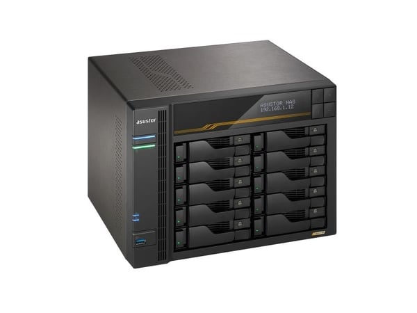 ASUSTOR Lockerstor 10 Gen3 AS6810T - NAS-server - 10 brønner - SATA 6Gb/s / PCIe 4.0 (NVMe) - RAID 0, 1, 5, 6, 10, JBOD - RAM 16 GB - Gigabit Ether...
