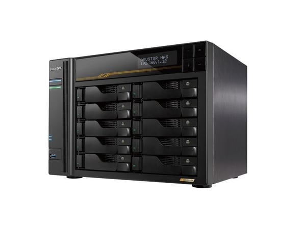 ASUSTOR Lockerstor 10 Gen3 AS6810T - NAS-server - 10 brønner - SATA 6Gb/s / PCIe 4.0 (NVMe) - RAID 0, 1, 5, 6, 10, JBOD - RAM 16 GB - Gigabit Ether...