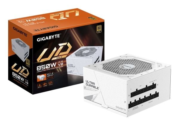 GIGABYTE UD850GM PG5 V2 ICE, 850 W, 100 - 240 V, 50/60 Hz, 12 - 6,5 A, aktiv, 105 W