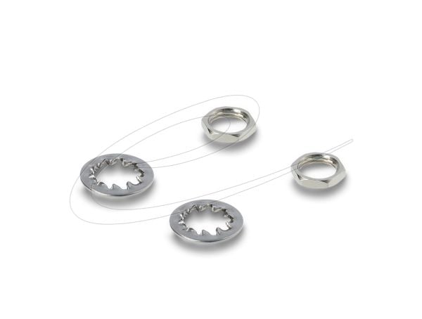Delock hulpluggadapter DC 5,5 x 2,1 mm stikkontakt til stikkontakt med 90° vinklet gjenge