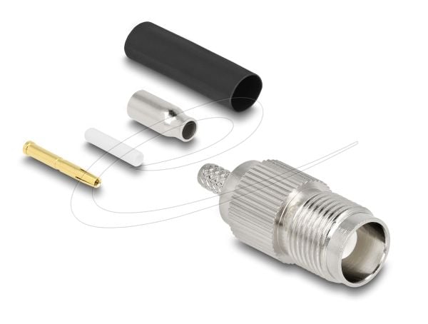Delock TNC-jekk for krymping av RG-174 / RG-316 med matchende krympeslange