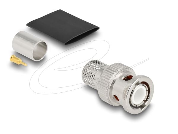 Delock BNC-kobling for krymping av LMR 400 med matchende varmekrympeslange