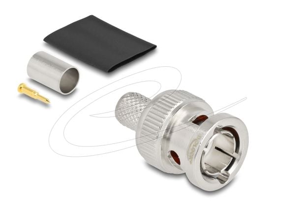 Delock BNC plugg for krymping av RG6 med passende krympeslange