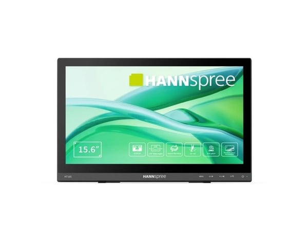 Hannspree HT165HPB - LED-skjerm - 15.6" - berøringsskjerm - 1920 x 1080 Full HD (1080p) @ 60 Hz - IPS - 250 cd/m² - 800:1 - 15 ms - HDMI, VGA - høy...