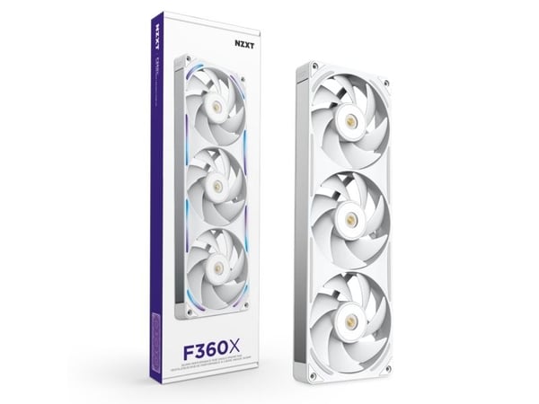NZXT F360X, Vifte, 12 cm, Hvit