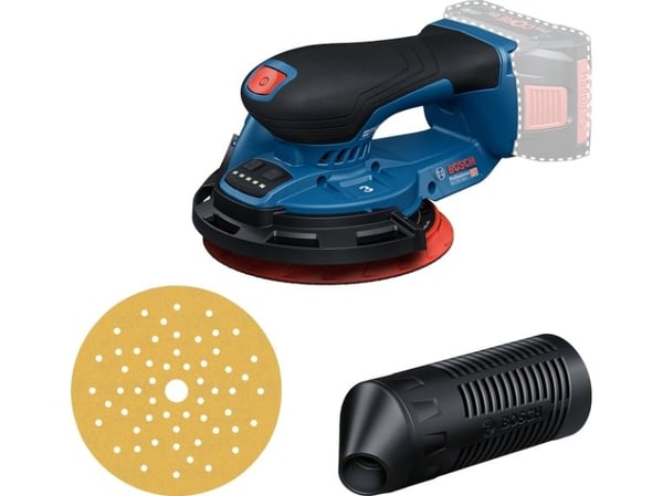 Bosch GEX 18V-150-3, Eksentersliper, Orbital, Velcro mappe, Blå, Børsteløs, 5000 RPM - SOLO
