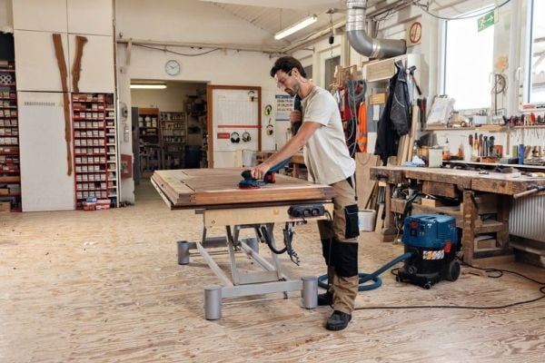 Bosch GEX 18V-150-3, Eksentersliper, Orbital, Velcro mappe, Blå, Børsteløs, 5000 RPM - SOLO