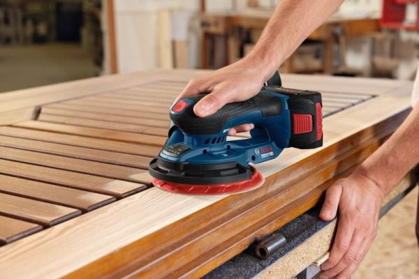 Bosch GEX 18V-150-3, Eksentersliper, Orbital, Velcro mappe, Blå, Børsteløs, 5000 RPM - SOLO