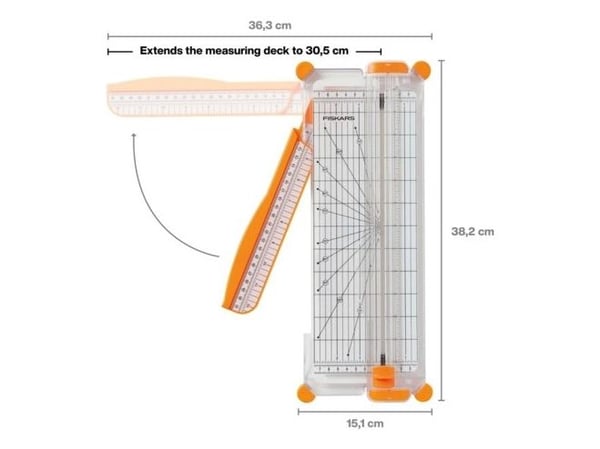 Fiskars 1077799, 10 ark, 30,5 cm, Manuell klemme, A3, A4, 75 g/m², Hvit