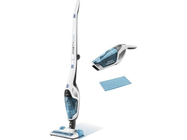 ETA Dasty AquaPlus 3447 90010 - Støvsuger - pinne/håndholdt (2-i-1) - uten pose - uten kabel - hvit/blå inkludert lader