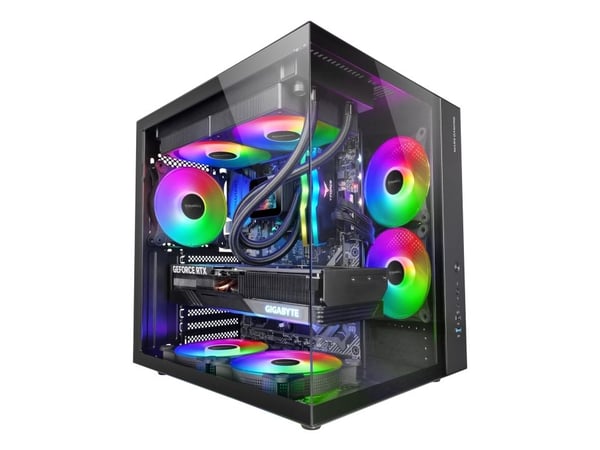 Mars Gaming MCV-ONE, Midi Tower, PC, Svart, ATX, Micro ATX, Mini-ITX, Stål, Herdet glass, Spilling