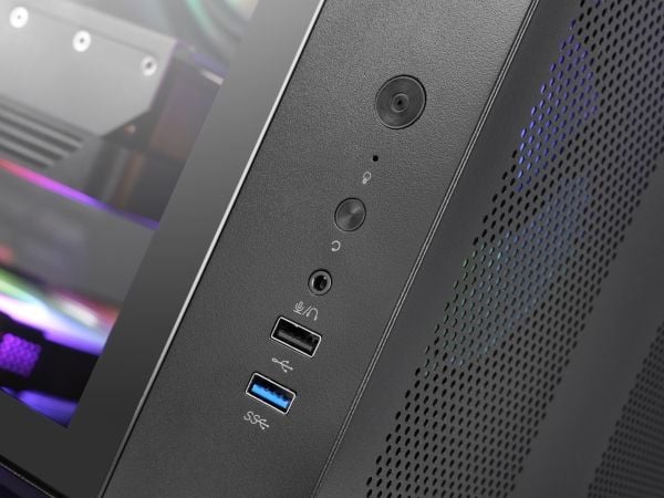 Mars Gaming MCV-ONE, Midi Tower, PC, Svart, ATX, Micro ATX, Mini-ITX, Stål, Herdet glass, Spilling