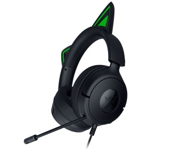 Razer Kraken Kitty V3 X - Hodesett - full størrelse - kablet - 3,5 mm jakk - lydisolerende - svart