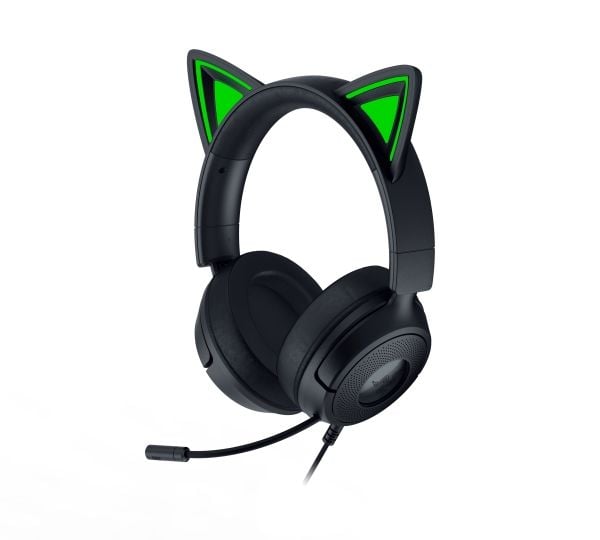 Razer Kraken Kitty V3 X - Hodesett - full størrelse - kablet - 3,5 mm jakk - lydisolerende - svart