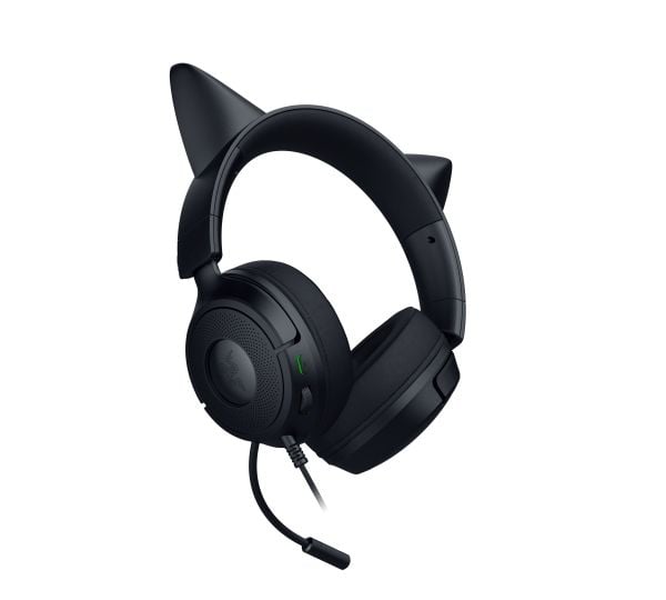 Razer Kraken Kitty V3 X - Hodesett - full størrelse - kablet - 3,5 mm jakk - lydisolerende - svart