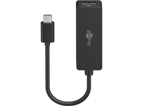 Goobay 76579, USB-C, RJ-45, 0,1 m, Svart