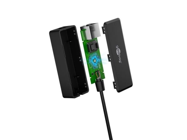 Goobay 76579, USB-C, RJ-45, 0,1 m, Svart