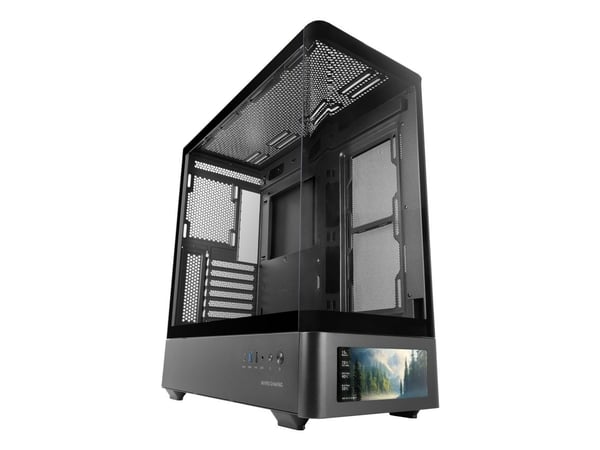 Mars Gaming MCLCDPRO, Midi Tower, PC, Svart, ATX, Micro ATX, Mini-ITX, Herdet glass, Spilling