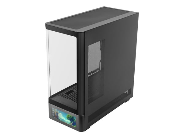 Mars Gaming MCLCDPRO, Midi Tower, PC, Svart, ATX, Micro ATX, Mini-ITX, Herdet glass, Spilling