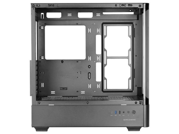 Mars Gaming MCLCDPRO, Midi Tower, PC, Svart, ATX, Micro ATX, Mini-ITX, Herdet glass, Spilling