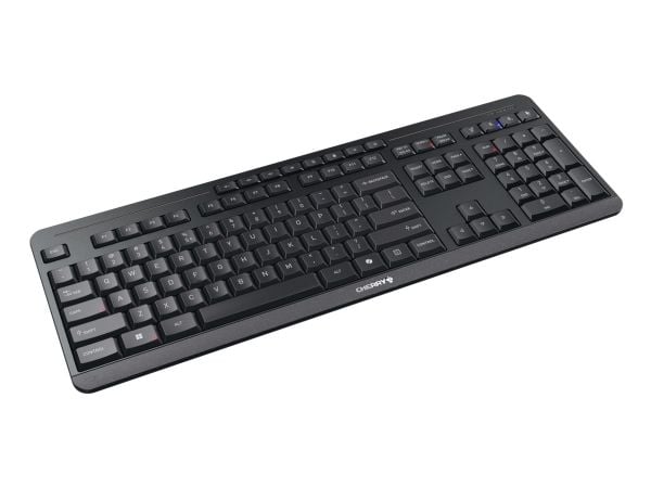 CHERRY Stream keyboard ultimate, Langallinen & langaton, USB + RF Wireless + Bluetooth, Näppäimen saksikytkin, QWERTY, LED, musta
