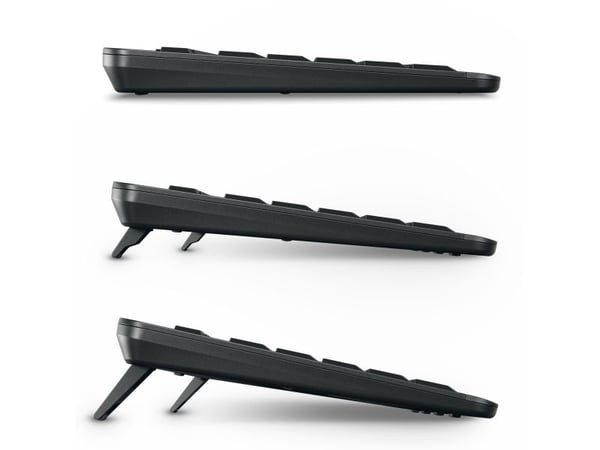 CHERRY Stream keyboard ultimate, Langallinen & langaton, USB + RF Wireless + Bluetooth, Näppäimen saksikytkin, QWERTY, LED, musta