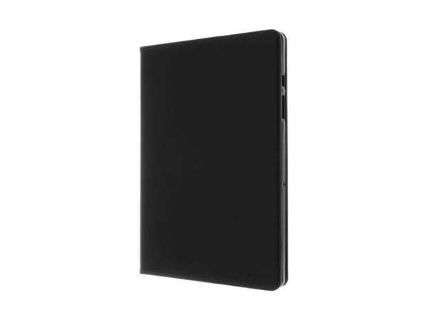 Insmat Exclusive - Vikbart fodral för surfplatta - handgjort läder, kartong+papper, bomullssömmar - svart - för Samsung Galaxy Tab S10 Lite