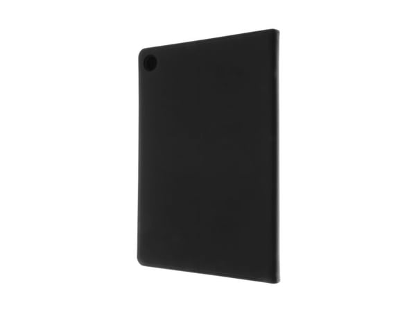 Insmat Exclusive - Vikbart fodral för surfplatta - handgjort läder, kartong+papper, bomullssömmar - svart - för Samsung Galaxy Tab S10 Lite