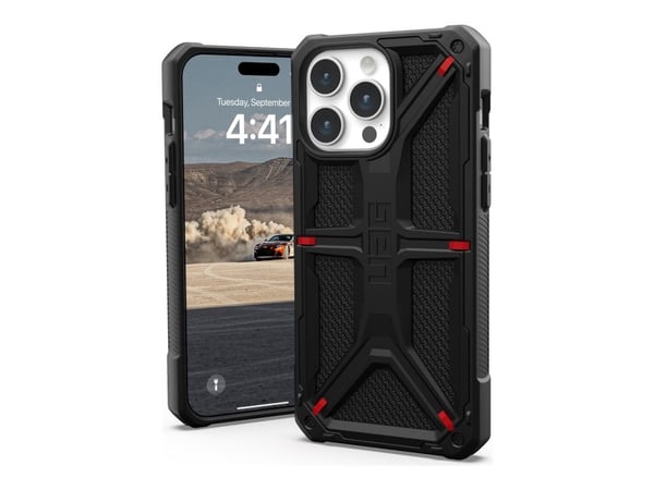 UAG Rugged Case for Apple iPhone 15 Plus [6.7-inch] - Monarch Kevlar Black - Baksidedeksel for mobiltelefon - DuPont Kevlar - kevlarsvart - for App...