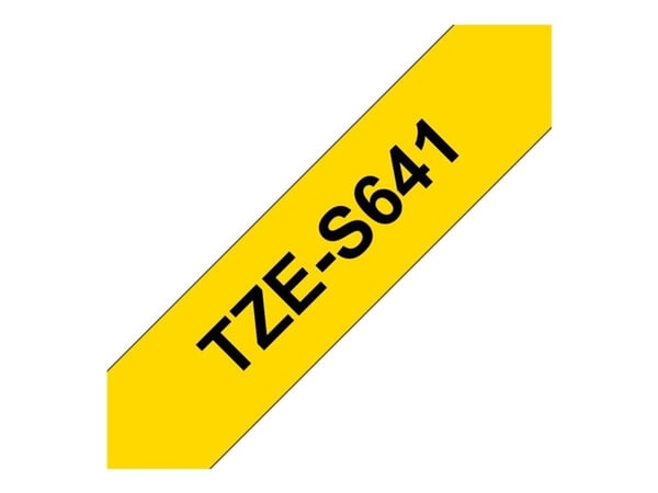 Brother TZS641 - Svart på gult - Rull (1,8 cm x 8 m) laminert teip - for P-Touch PT-1650, 18, 1830, 1880, 1950, 1960, 2100, 2110, 2430, 2700, 2710,...